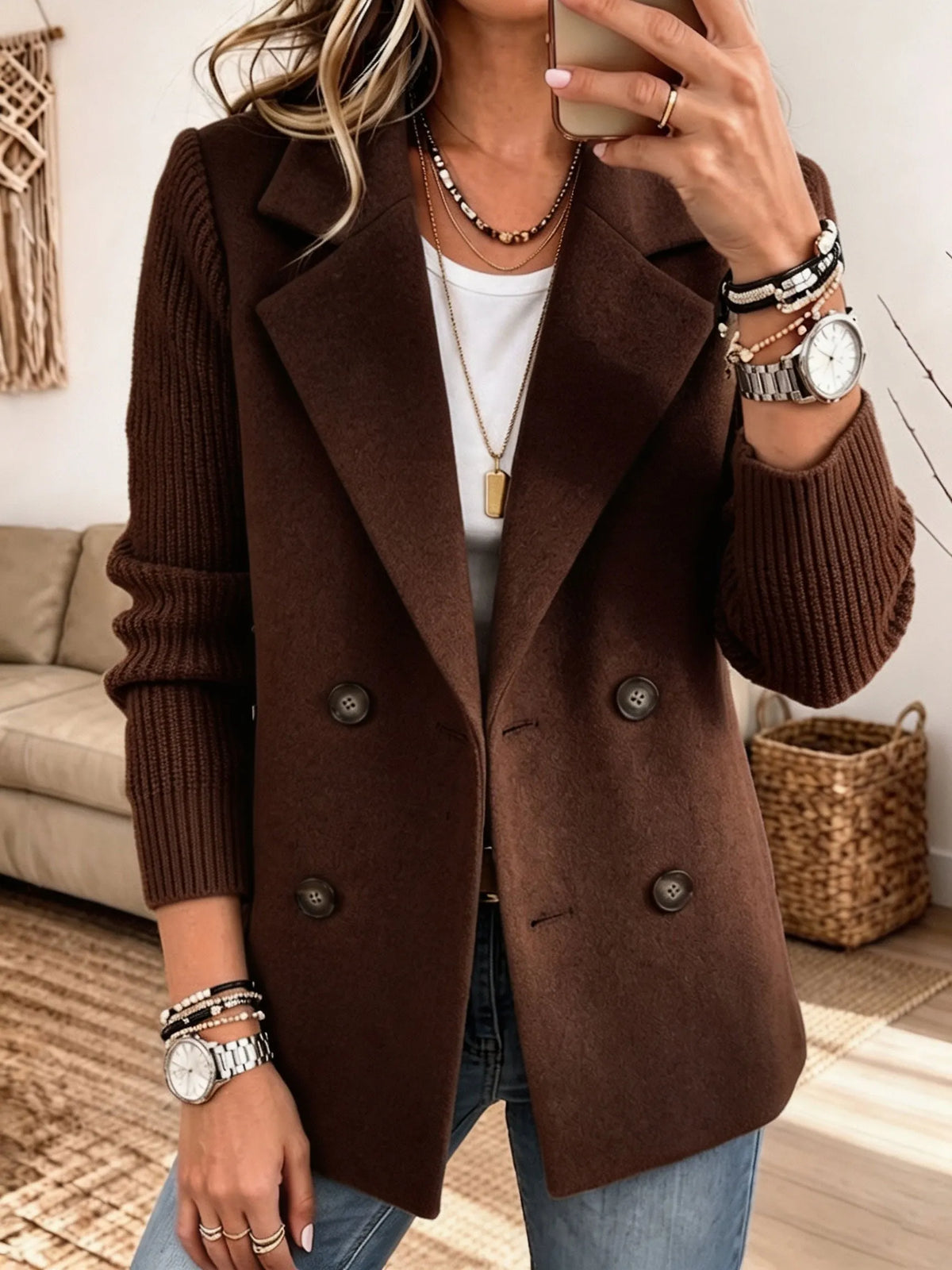 Blazer con mangas de punto Carla