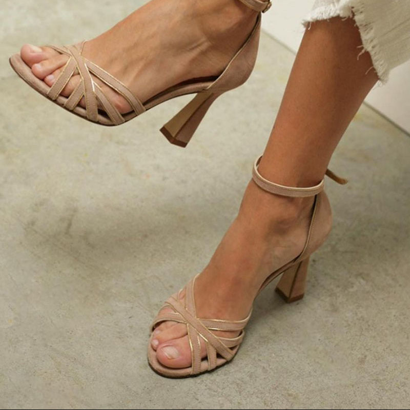 Victoria™ | Tacones finos de punta redonda Patchwork