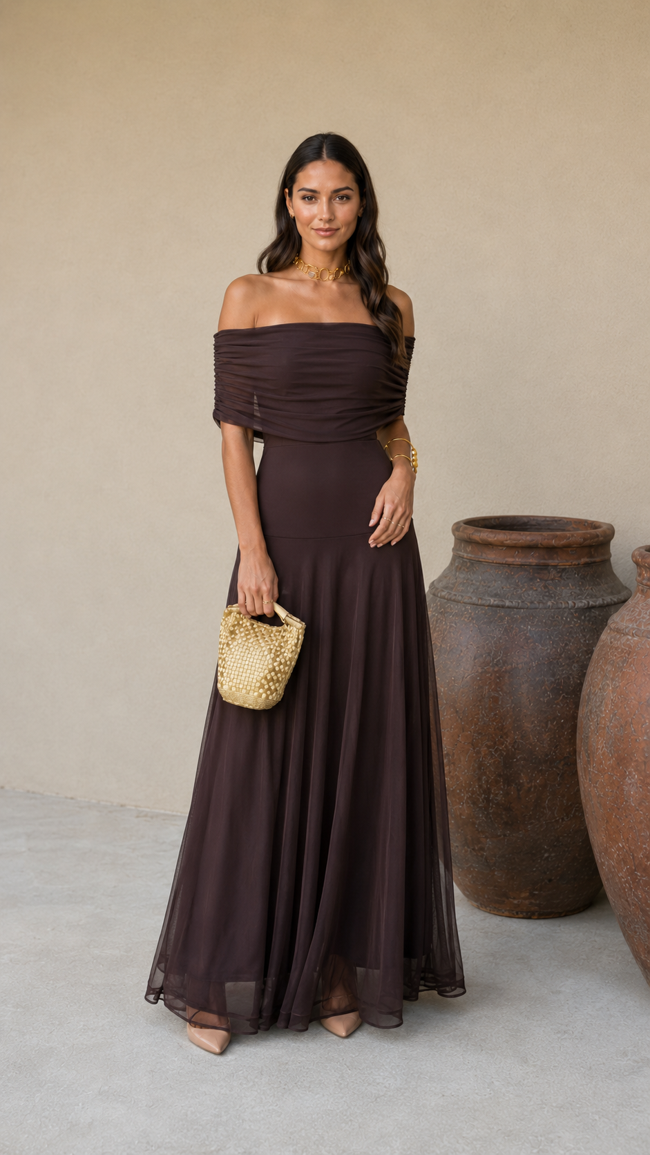 Vestido Aitana en color marrón
