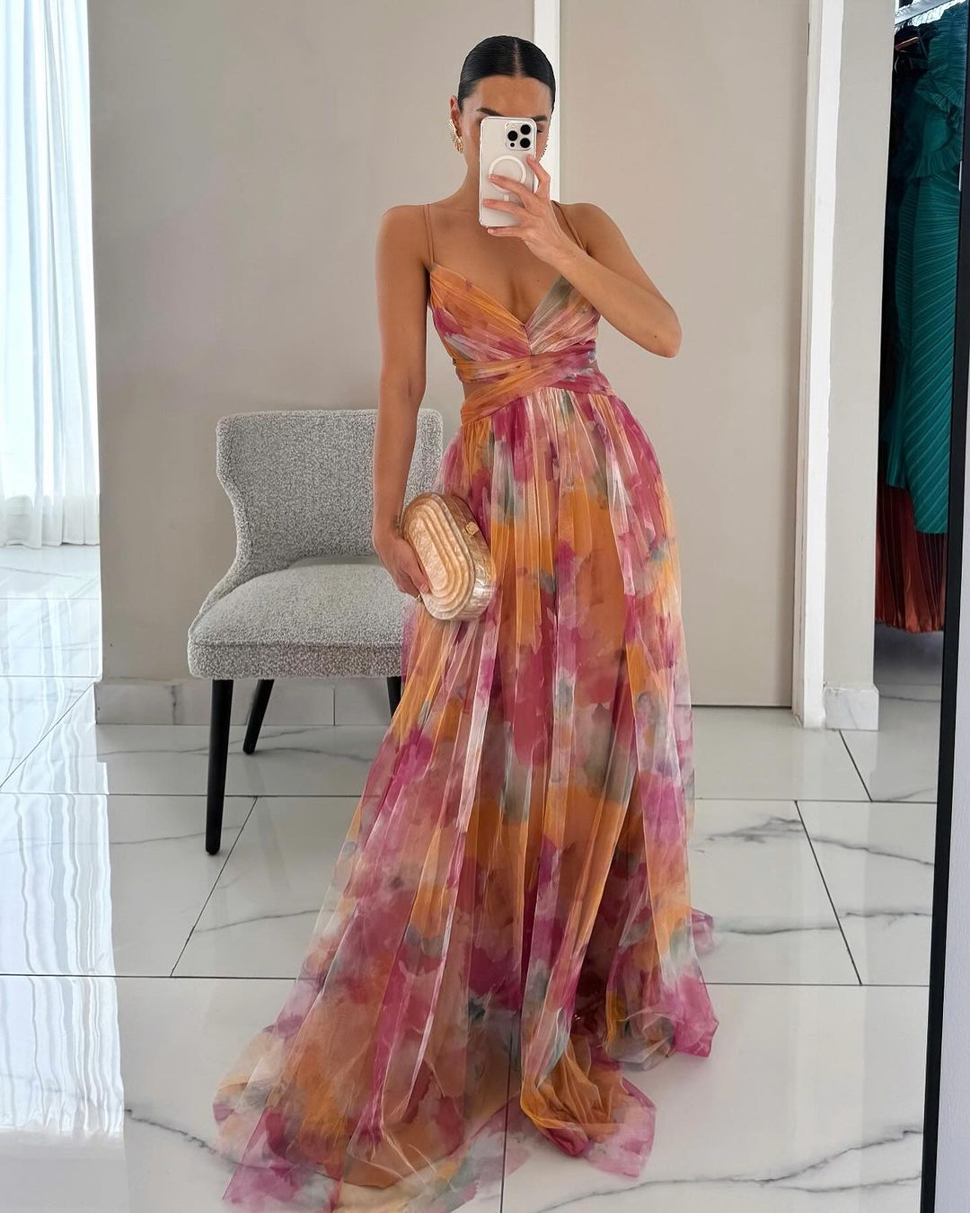 Esther | Encantador vestido largo con estampado floral