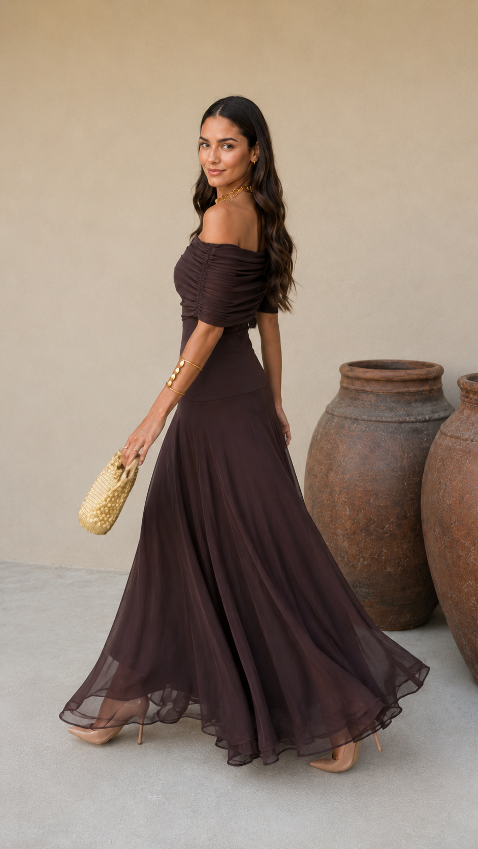 Vestido Aitana en color marrón