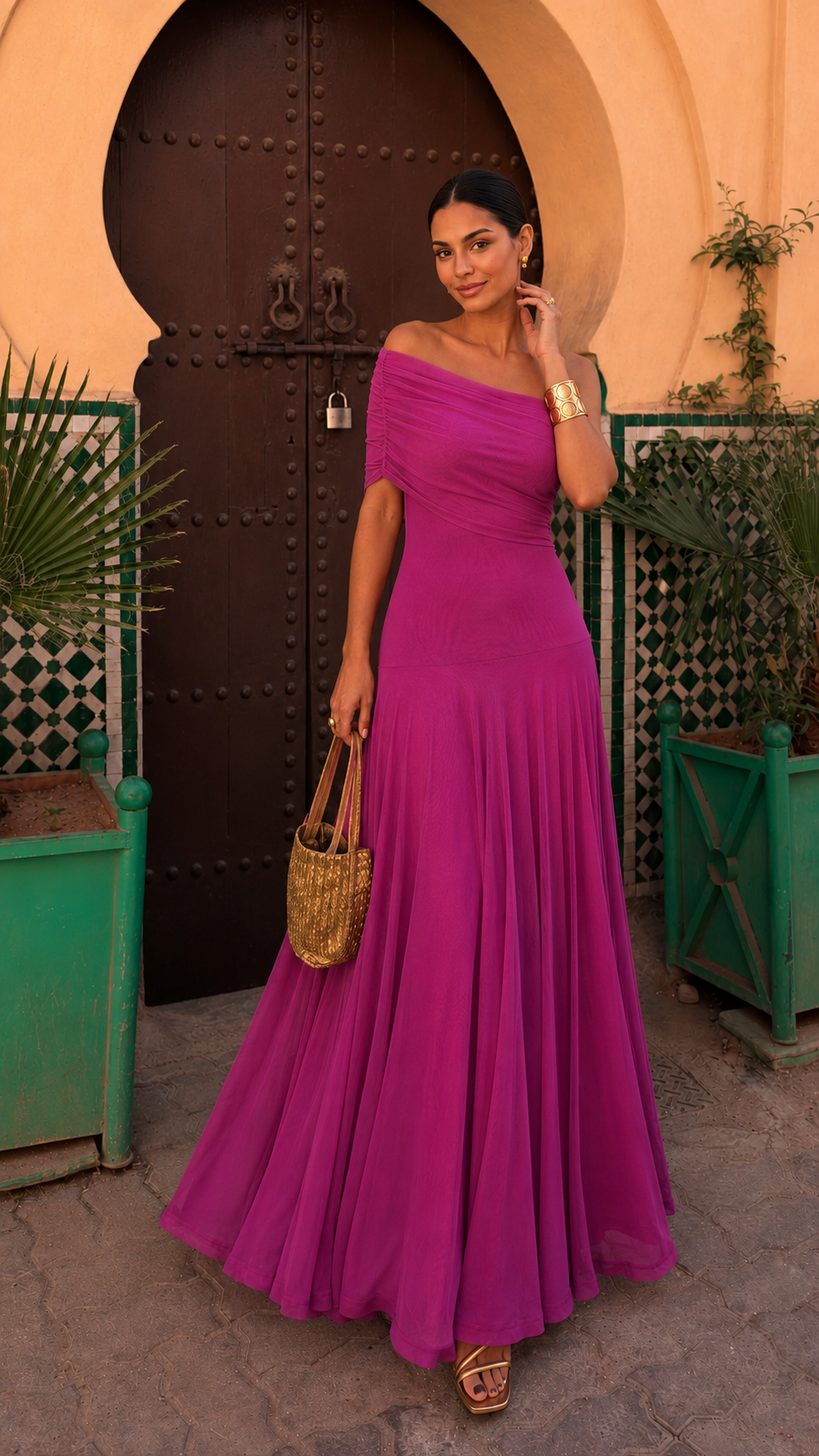 Vestido Aitana en fucsia