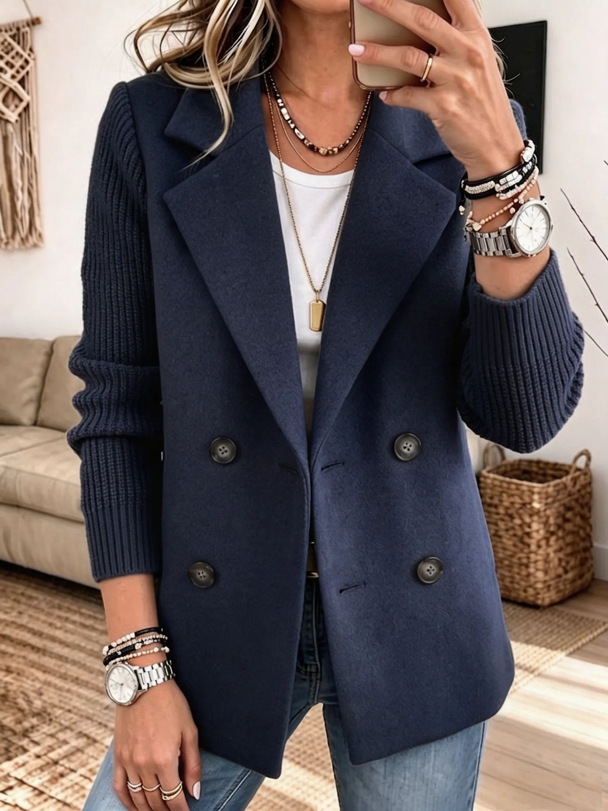 Blazer con mangas de punto Carla