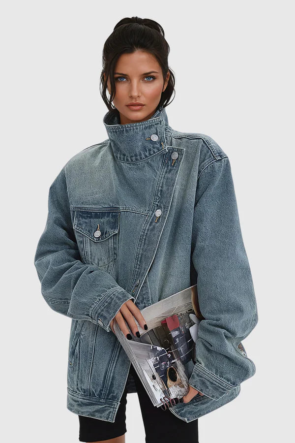 Martina – Chaqueta Vaquera Asimétrica Vintage