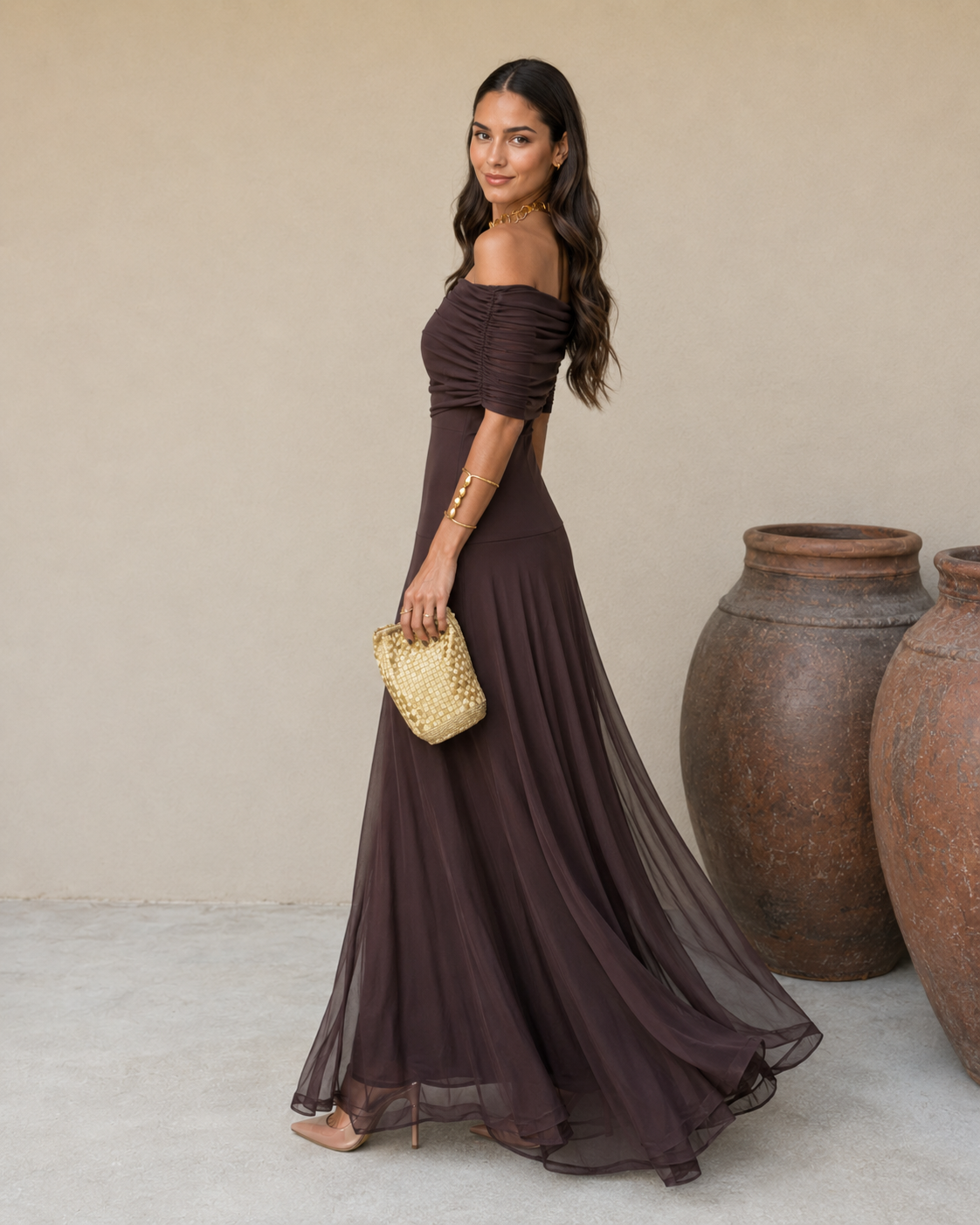 Vestido Aitana en color marrón
