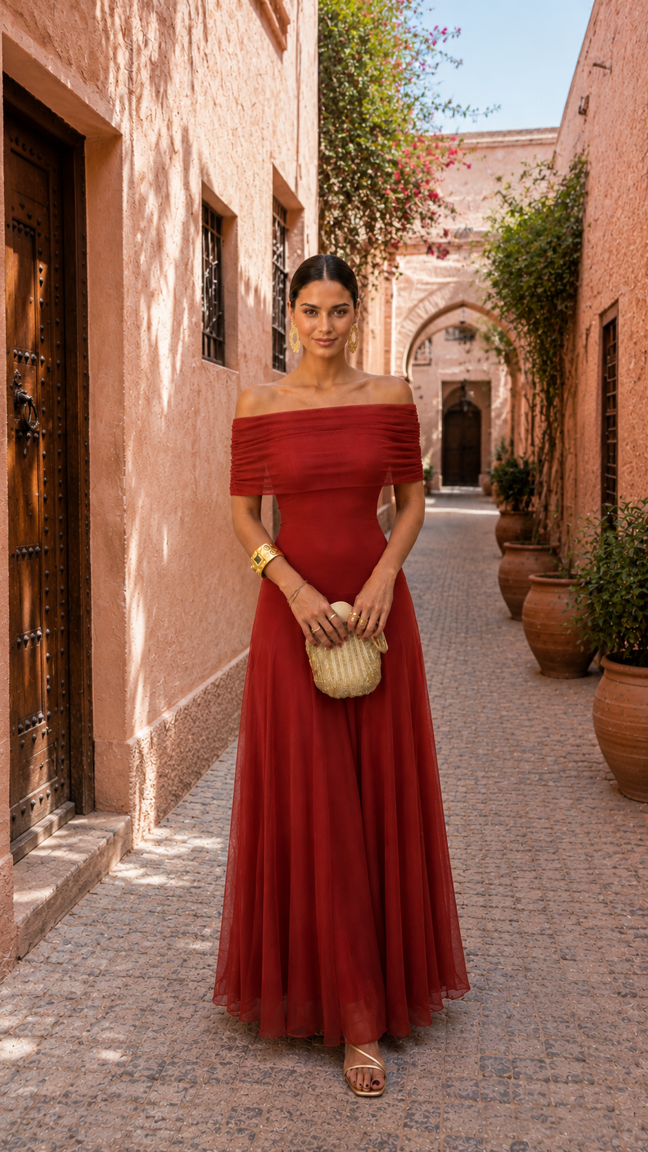 Vestido de Aitana en terracota
