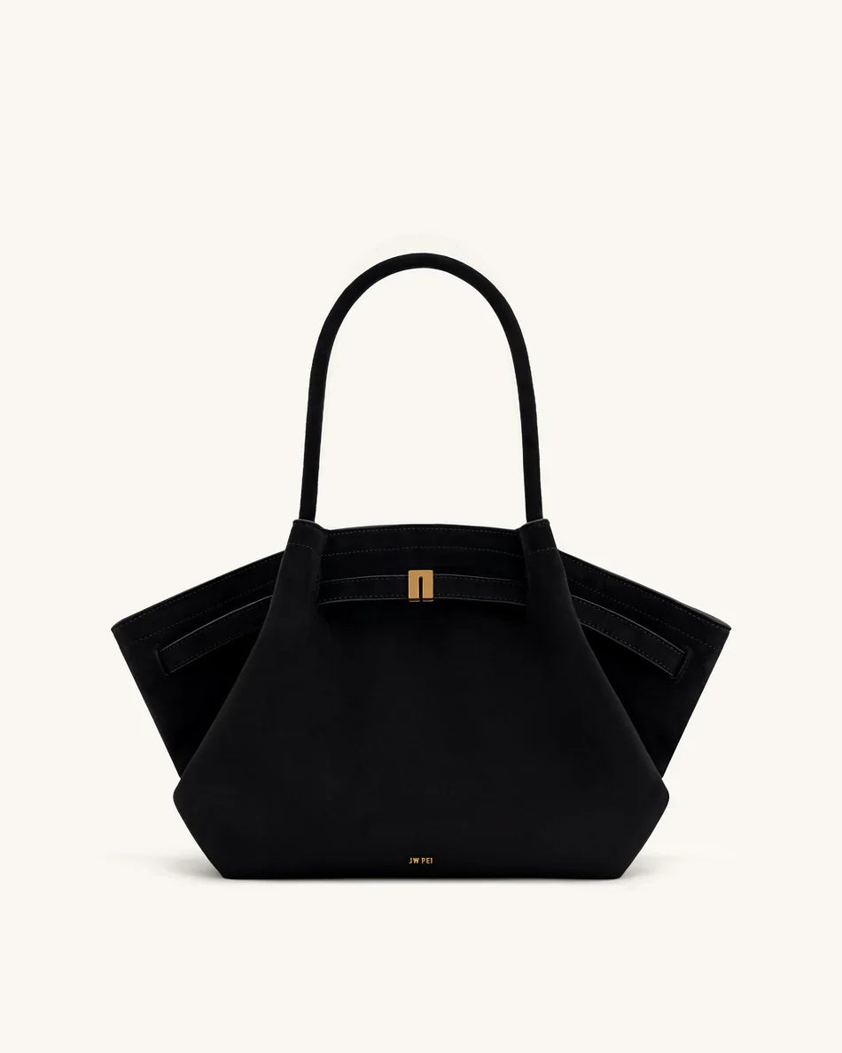 Hana Medium Synthetic Suede Tote Bag – Off-White