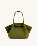 Hana Medium Synthetic Suede Tote Bag – Dark Olive Green