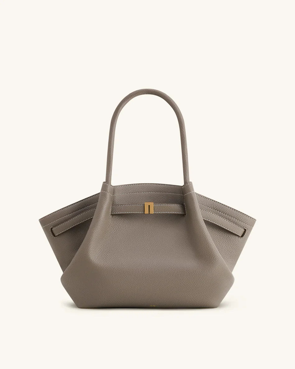 Hana Medium Synthetic Suede Tote Bag – Dark Olive Green