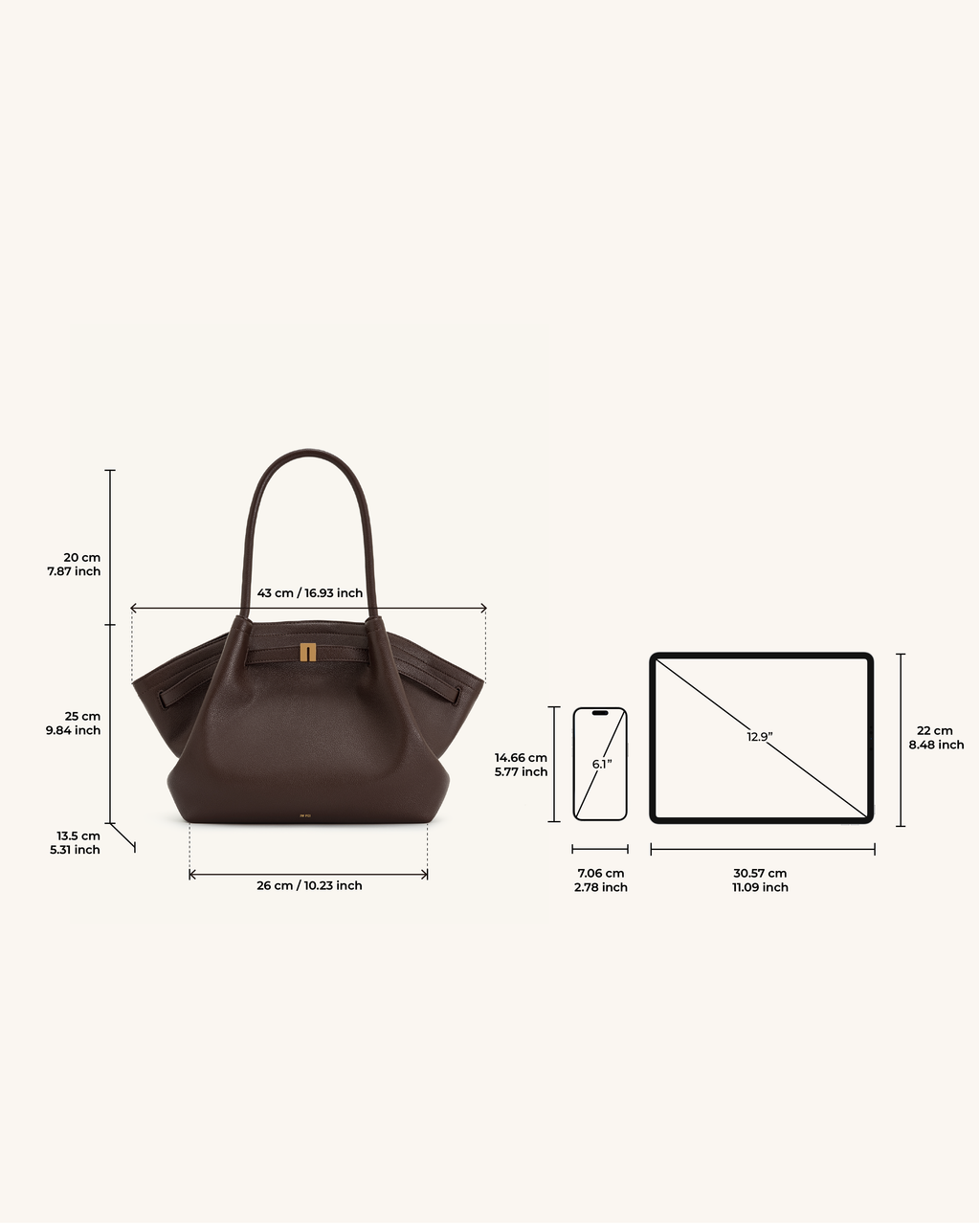 Hana Medium Tote Bag – Brown Canvas