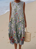 Lidia | Vestido midi de flores silvestres