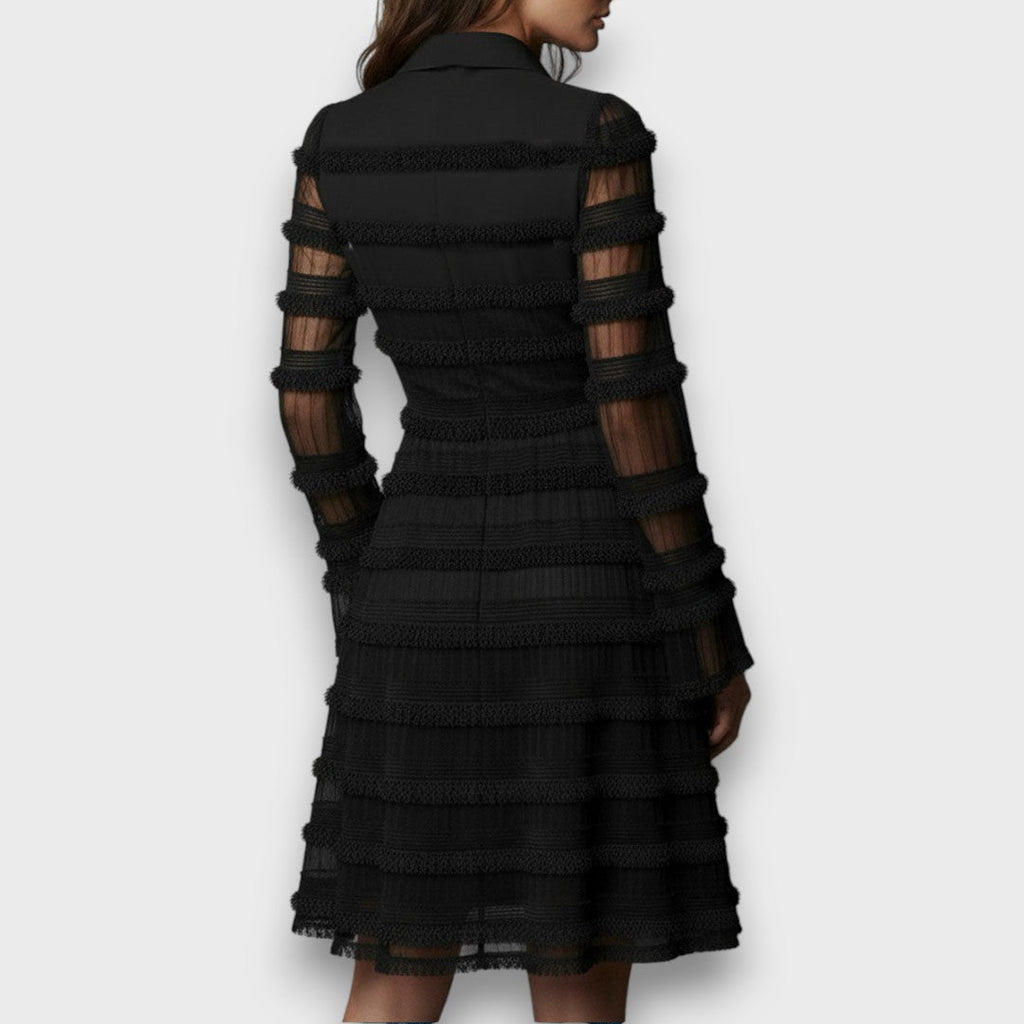 Isabel - Vestido Midi con Flecos Transparentes