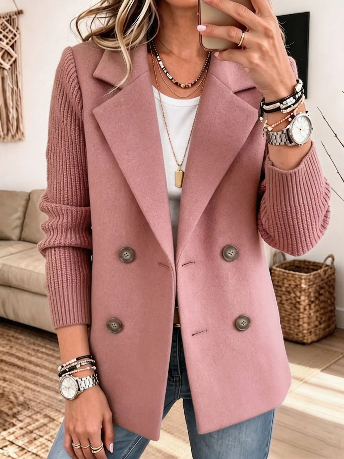 Blazer con mangas de punto Carla