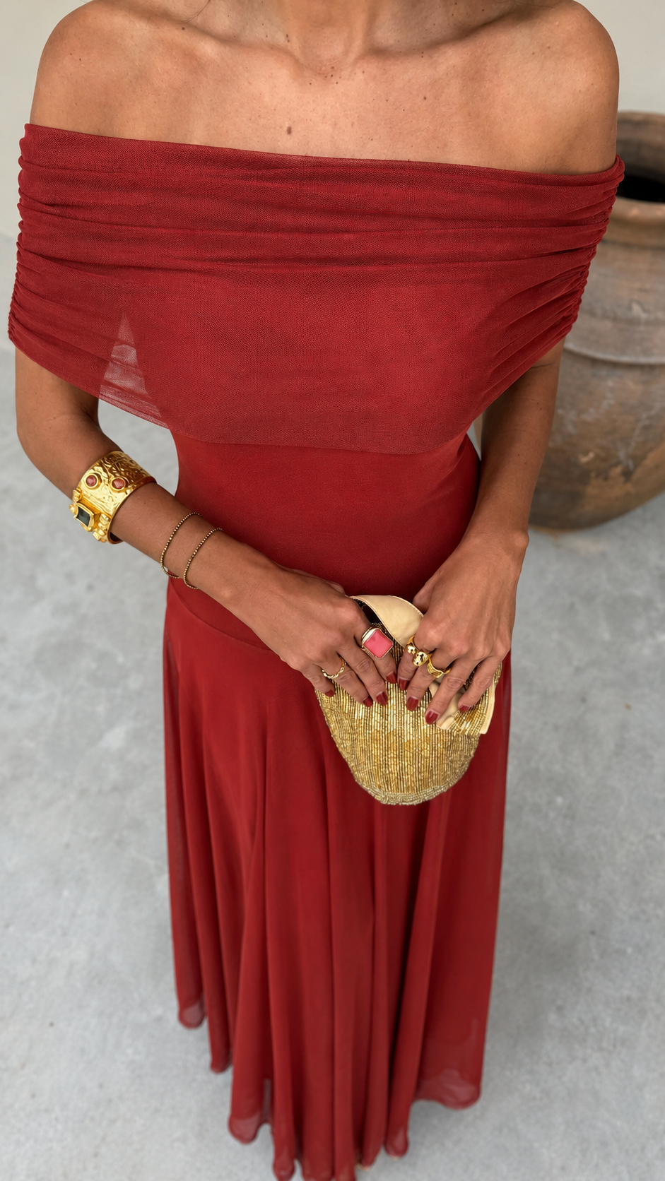 Vestido de Aitana en terracota