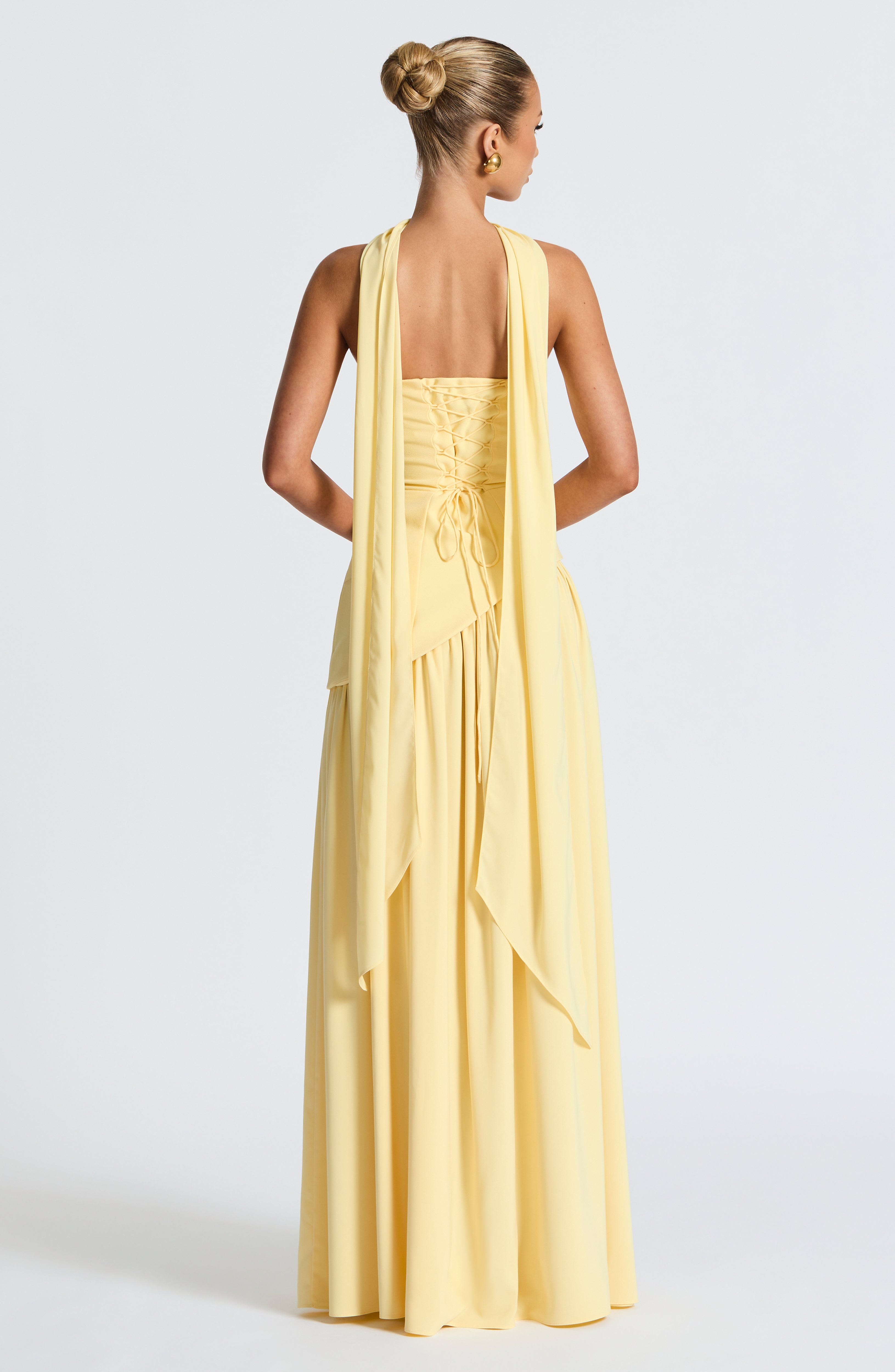 Vestido Maxi Sin Tirantes para Mujer con Abertura Alta y Cintura Asimétrica